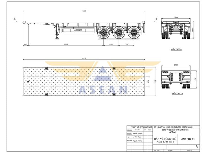 30 Ft Flatbed Trailer, 3 Axles - Amt-F303-H1 2 30 ft flatbed trailer