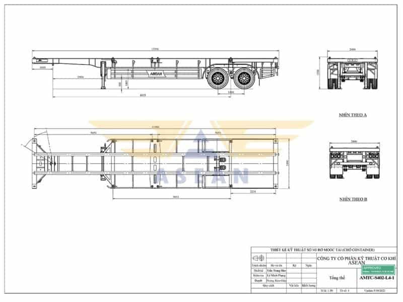 Skeleton Trailer 2 Axle For Sale - Amtc-S402-L4 1 trailer 2 axle for sale