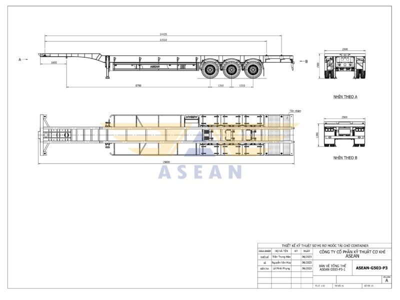 50' Gooseneck Trailer, 3 Axles Asean G503-P3 1 50' gooseneck trailer